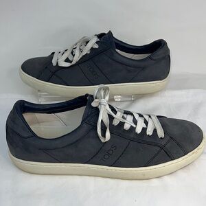 Men’s Sz 9 Tod’s Blue Suede Tennis Shoes Sneakers